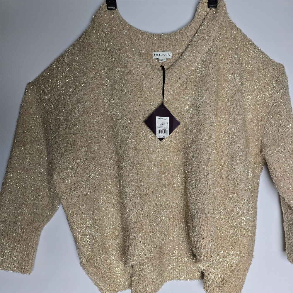 AVA & VIV Women's Cream Sweater